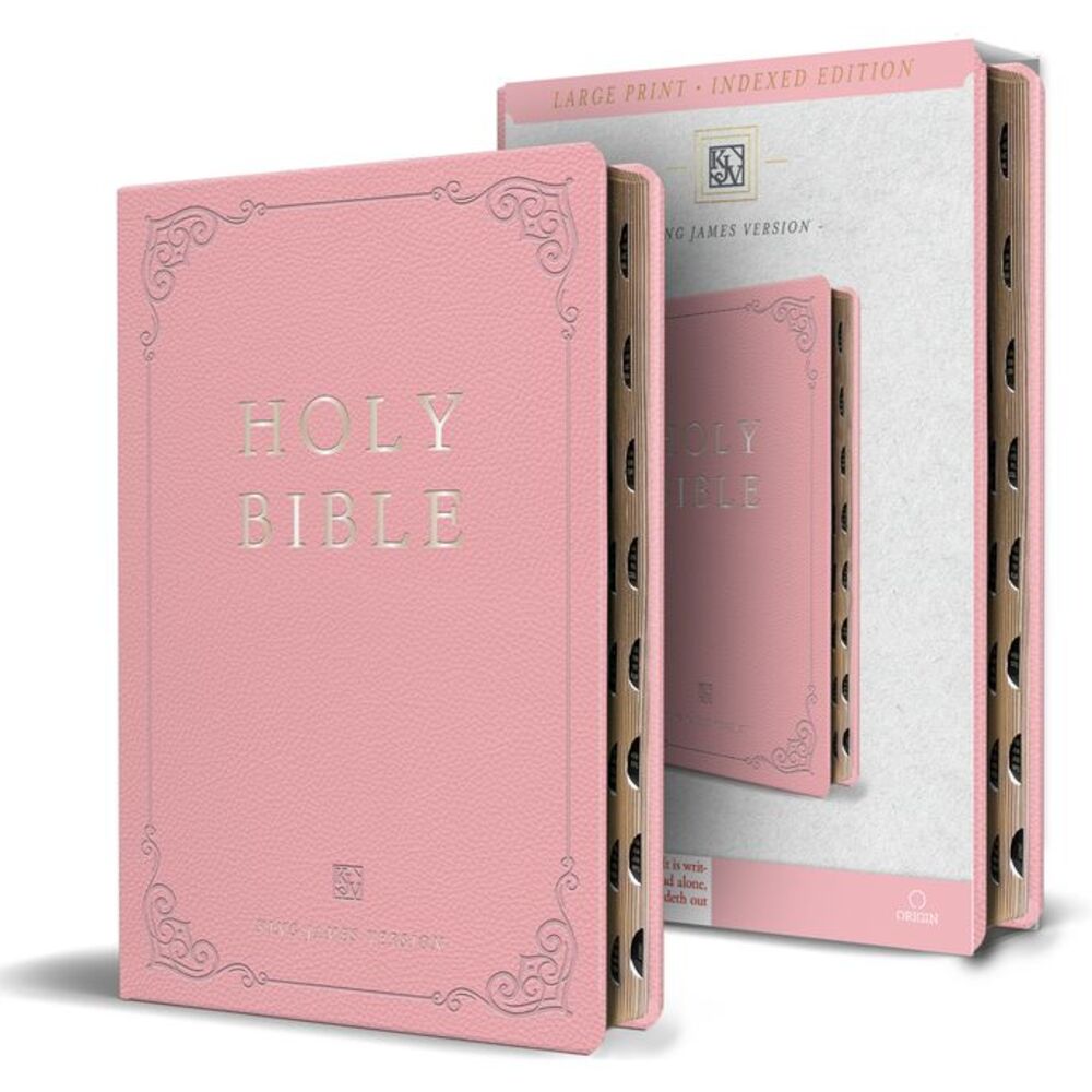 KJV Holy Bible, Large Print Handy Size Format, Pink Premium Imitation Leather wi